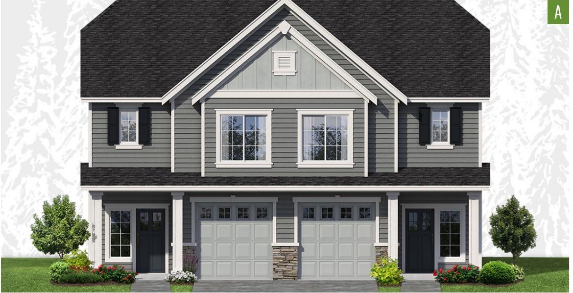 Exterior elevation of Home Plans NW Plan (Duplex) 1399-A